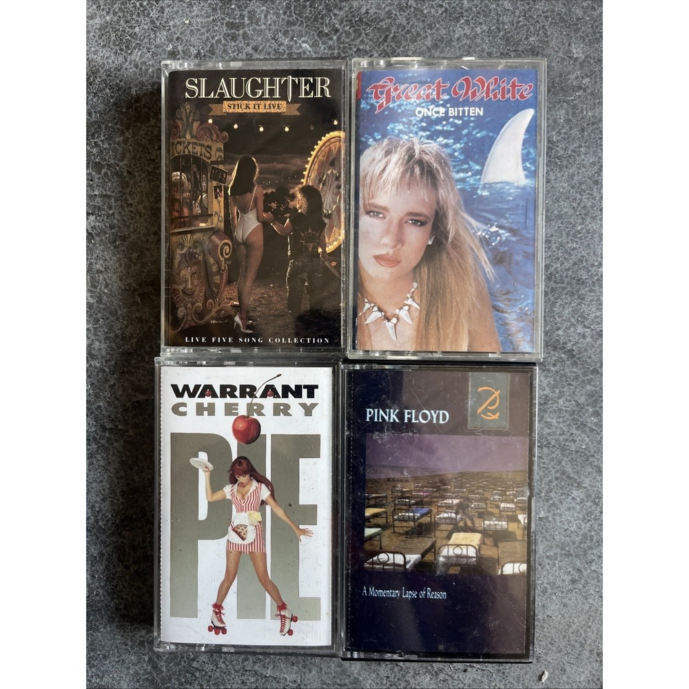 Pink Floyd Warrant Slaughter Great White Cassette Tape Rock 80s 90s Music